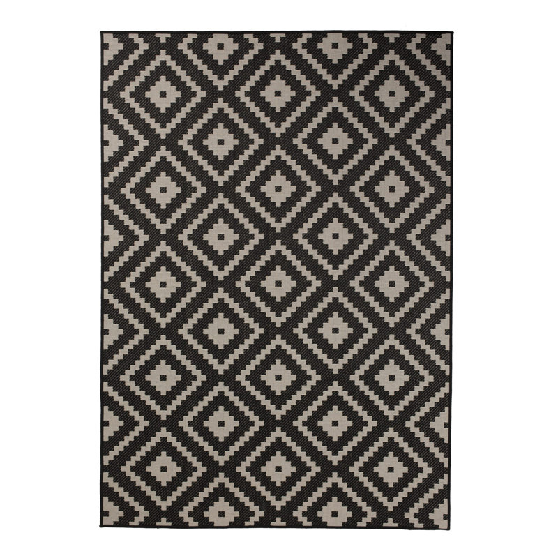 Tapis décoratif noir Furnish My Place, Rectangle 5 pi 3 po x 7 pi 6 po