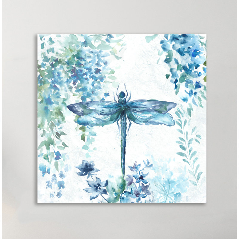 Wisteria And Dragonfly III by Tre Sorelle Studios - Wrapped Canvas Print, 30cm H x 30cm W x 4cm D