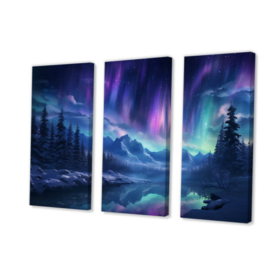 Northern Lights I sur toile, reproduction de 3 pièces