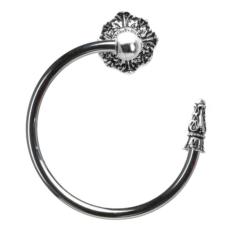 Serviette en acanthe, anneau lisse à gauche, style Renaissance , Argent argent