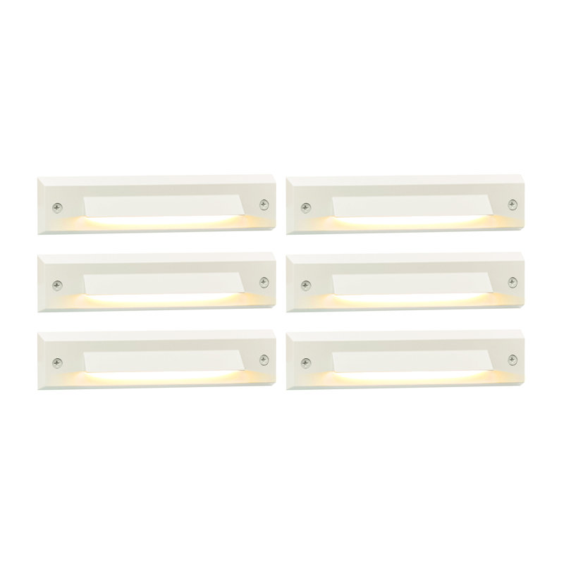 Éclairage extérieur pour escalier à basse tension à DEL, Éclairage pour marches extérieures à forme linéaire, Éclairage de montée d'escalier, 2700 K, paquet de 6