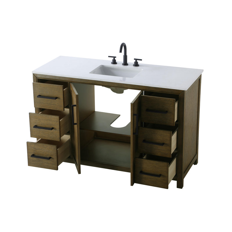 Meuble-lavabo simple 54 po, Chêne noisette