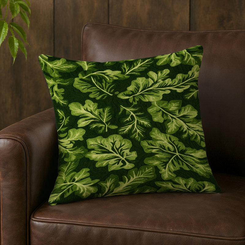 Coussin Lima, Carré 18 po, Roquette verte Eruca Sativa