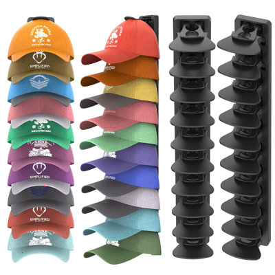 Organisateur de chapeaux pour casquettes de baseball pouvant contenir jusqu'à 40 chapeaux, support de 2 casquettes pour mur
