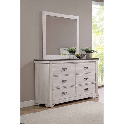 Meuble en bois massif de style rustique avec commode à six tiroirs 1pc