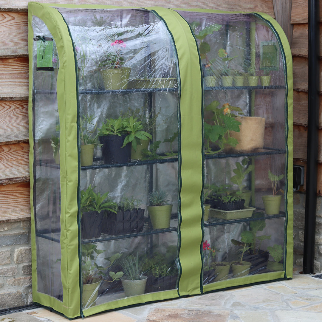 Haxnicks Double Light-Booster Mini Greenhouse 59" W x 63" H x 15.7" D Tierra Garden