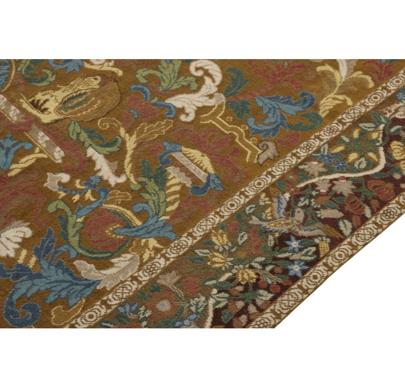 Wool Area Rug in Brown/Yellow/Blue