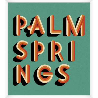 Palm Springs Teal and Orange Framed Textual Art