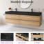 Meuble-lavabo mural 72 po avec lavabo à surface solide noir-475304358