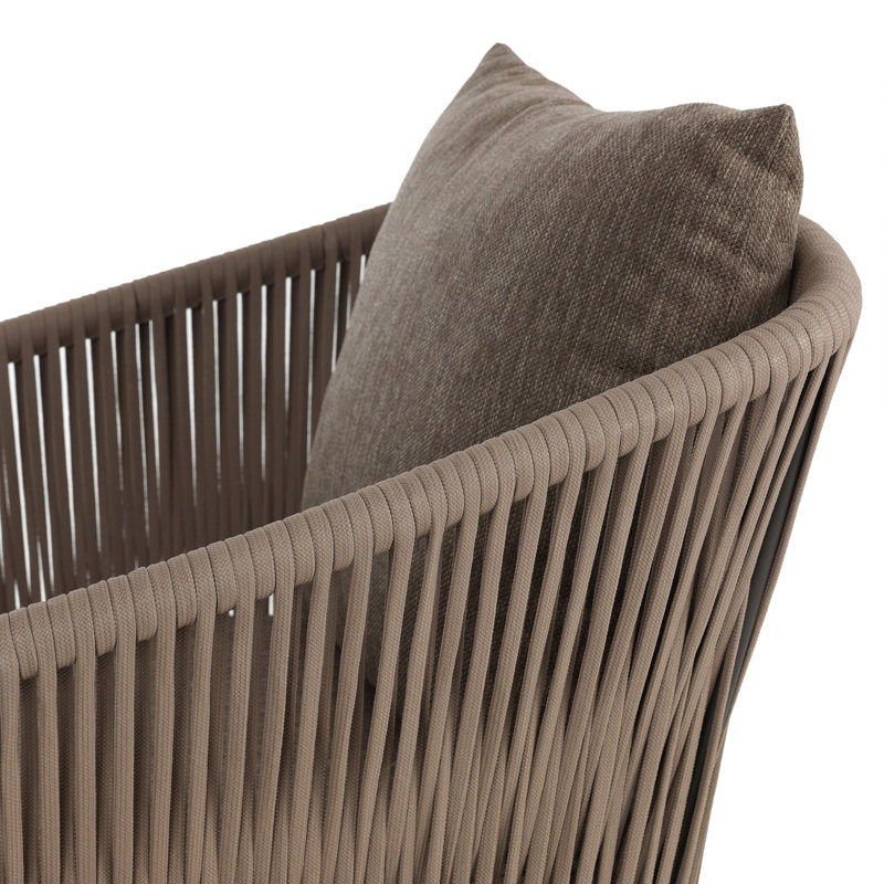 Porto Outdoor Lounge Chair, Olefin, Ellor Brown Cushion/Bronze Frame