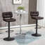 Swivel Upholstered Adjustable Height Counter Stool with Metal Frame