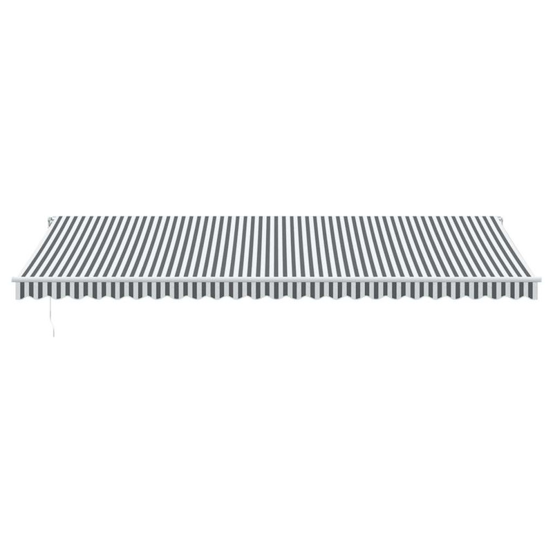 Dakota Fields Polyester Cover Retractable Patio Awning, 600cm W x 300cm D, Anthracite/White, Striped