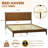 Solid Wood King Bed Frame with Headboard, 800lbs Capacity Scandinavian Platform Bed, Walnut Finish, Non-Slip and Noise-Free, No Box Spring Needed-805927954-805927955