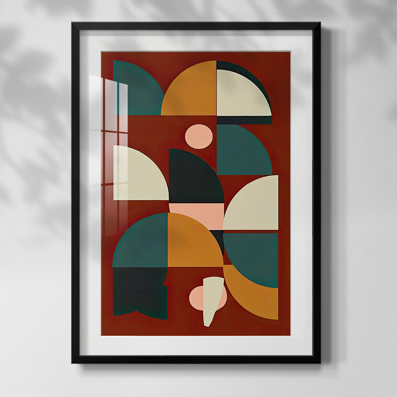 Arches sur rouille II, Blanc, Papier avec cadre noir