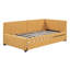 Lit de jour rembourré en lin avec couchette, lit gigogne confortable en tissu, structure, aucun sommier requis-418059187