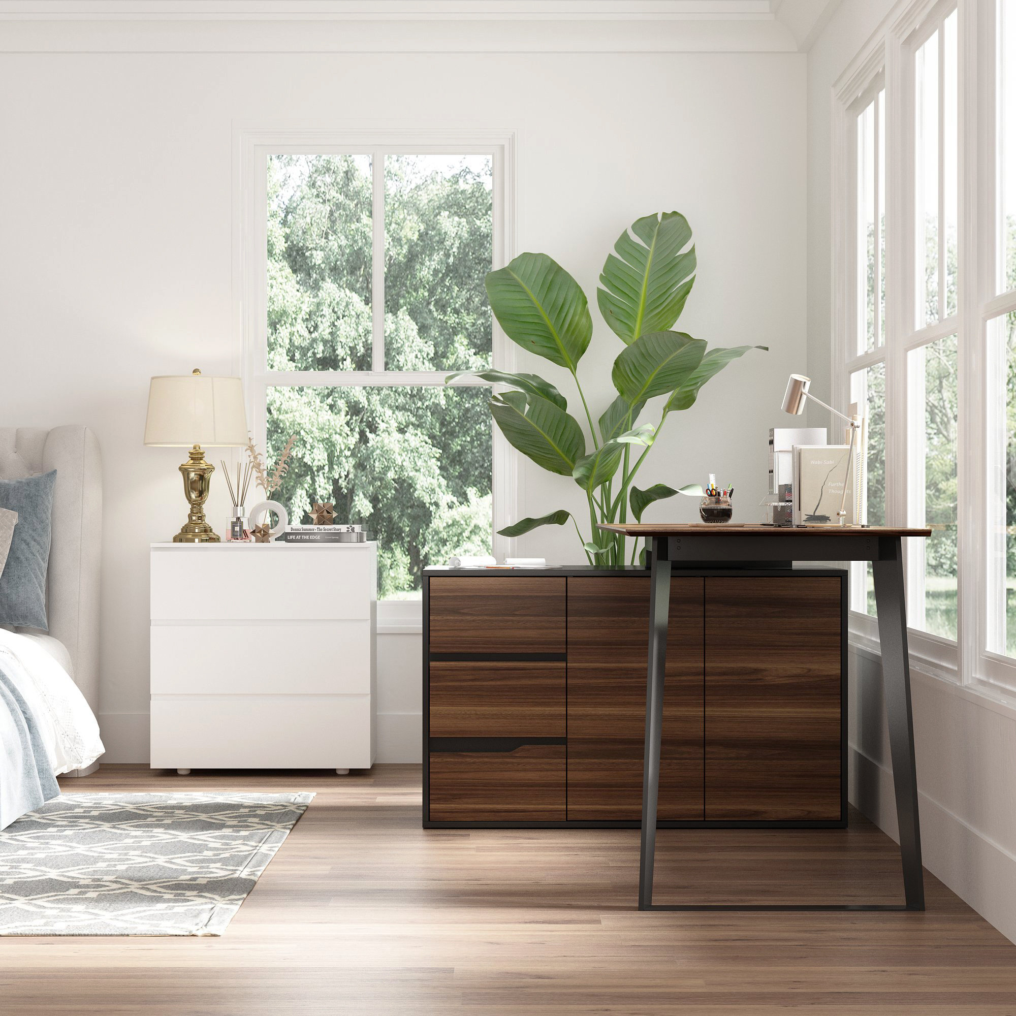 FUFU&GAGA 2 Piece Rectangle Computer Desk Office Set & Reviews | Wayfair