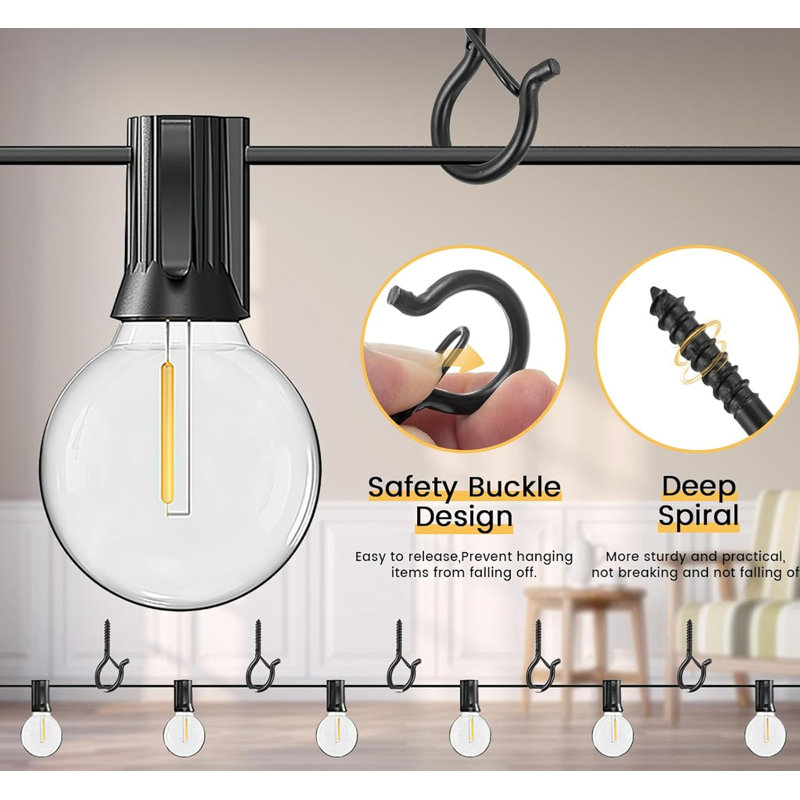 30 Pack Q-Hanger Hooks,5.59 X 2.54CM,Black