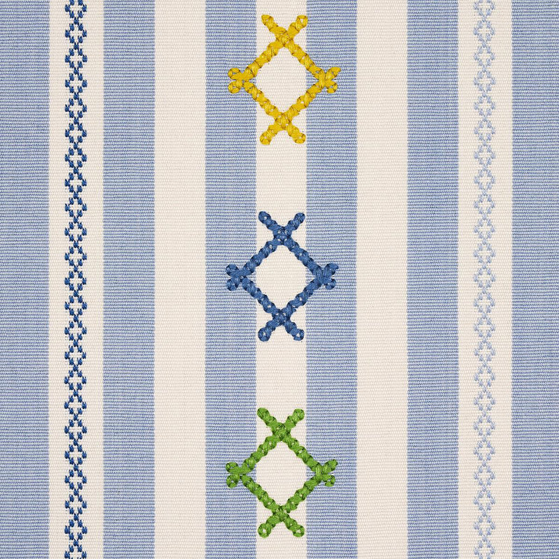 Rhodes Stripe Fabric, Sky