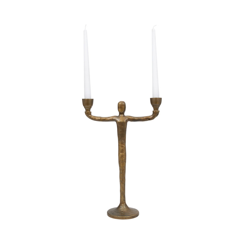 Modern Metal Taper Candle Holder with Abstract Human Figure Design - Contemporary Aluminum Sculptural Candle Stand for Home Decor and Centerpieces