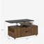 Table basse relevable moderne avec 2 tabourets pour le salon Rangement caché extensible + tiroirs-1900305945