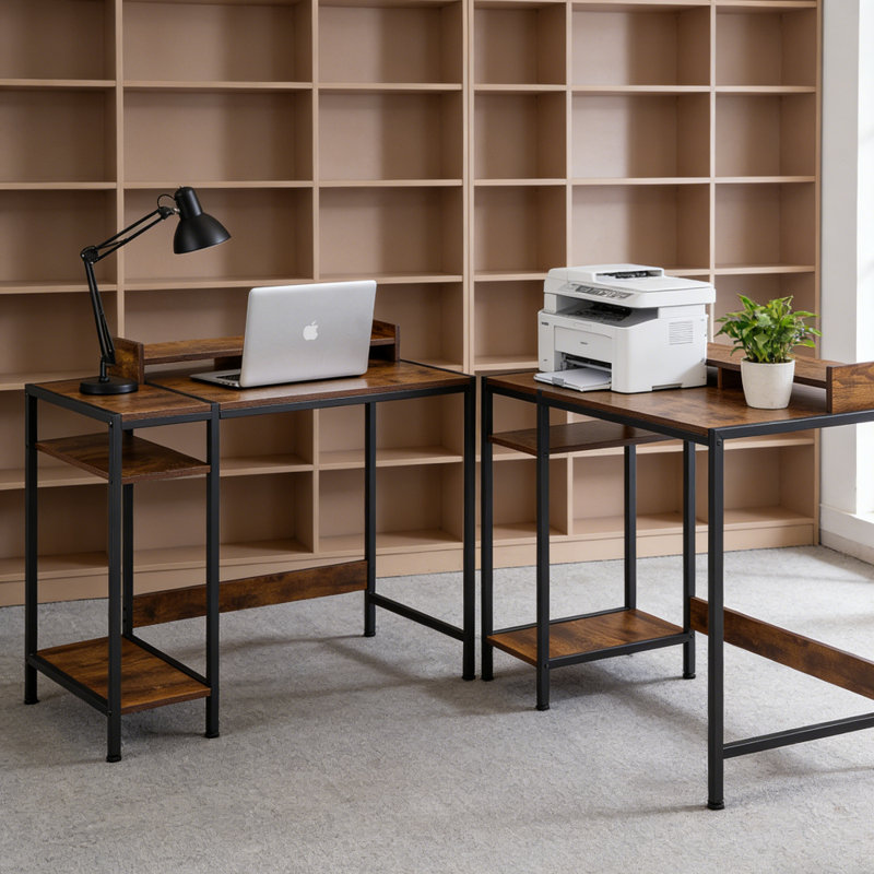 100Cm Rectangular with Hutch Computer Desk