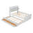 Full Size Wooden Bed with Storage Headboard with Outlets