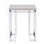 Table de bout en chêne naturel et chrome avec base en métal