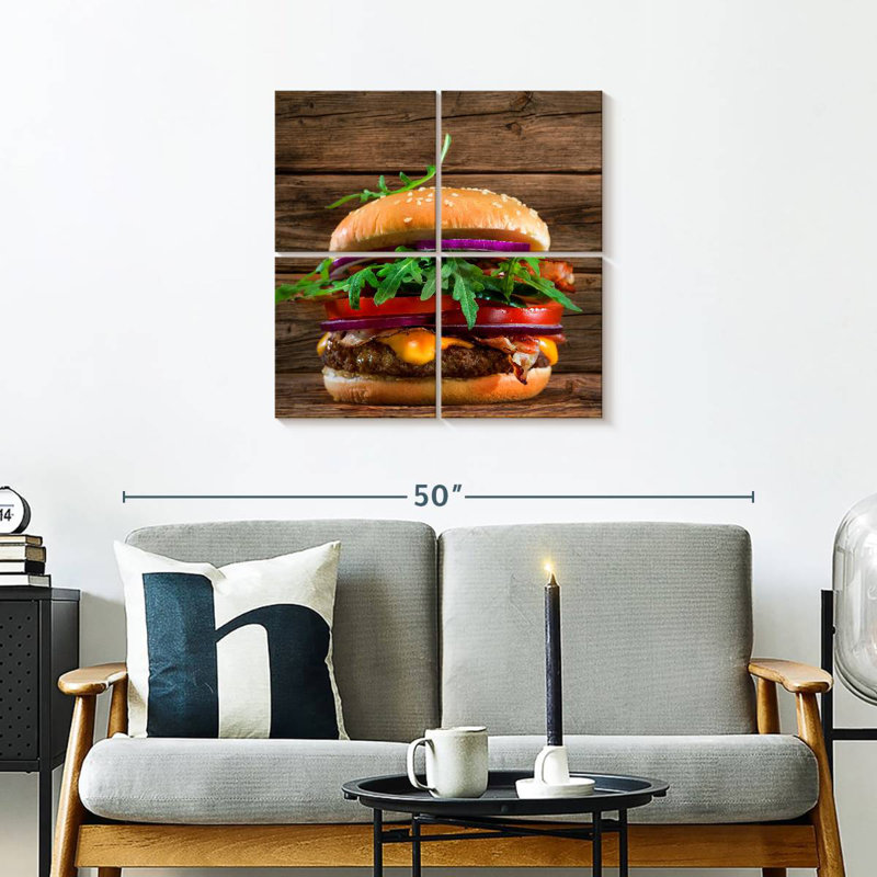 Yarlin juteux hamburger, H 26 po x l 26 po