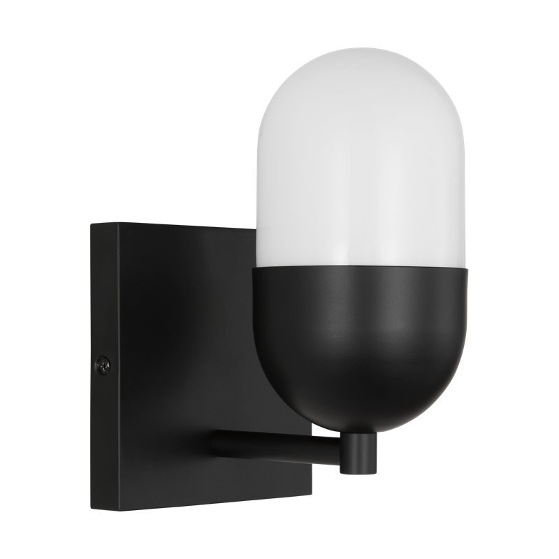 Midnight Black Milk Glass Wall Sconce Light