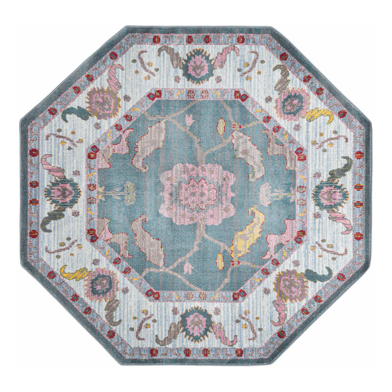 Haefner Floral Indoor Rug, Octagon 6' x 6'