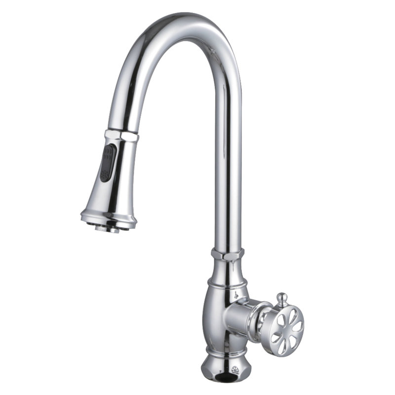 Robinet de cuisine à poignée simple Kingston, Chrome poli