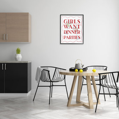 Girls Want Dinner Parties Framed Giclee Art by Lil' Rue