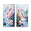 Pivoines hivernales et la rivière Glacier I - Art mural floral, collection 2 panneaux-1014472173-1014472171