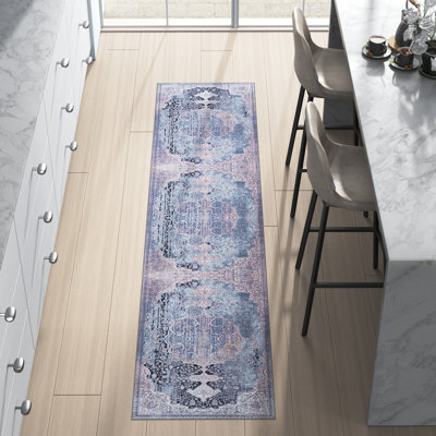 Tapis d'intérieur ivoire / bleu clair Hallel