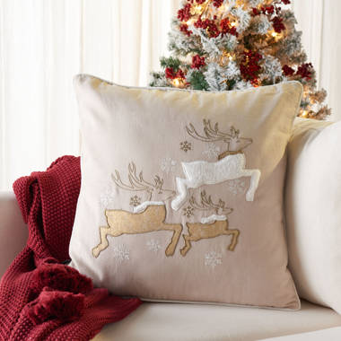 The Holiday Aisle® Ferris Embroidered Cotton Throw Pillow