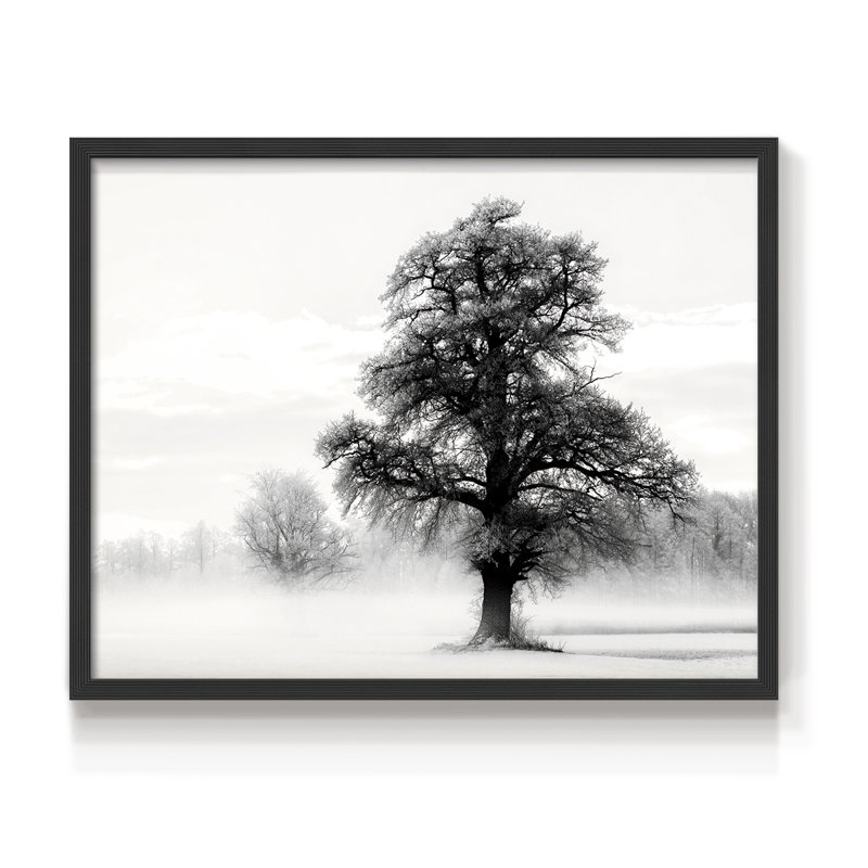 Inky Trees - Reproduction encadrée - Restickable, H 22 po x l 28 po, Noir, noir, noir, noir