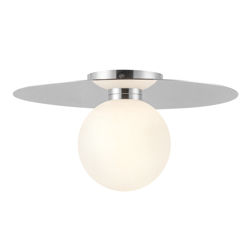 Elixir Flush Mount, Silver, 7.38" H x 14.1" W x 14.1" W, White
