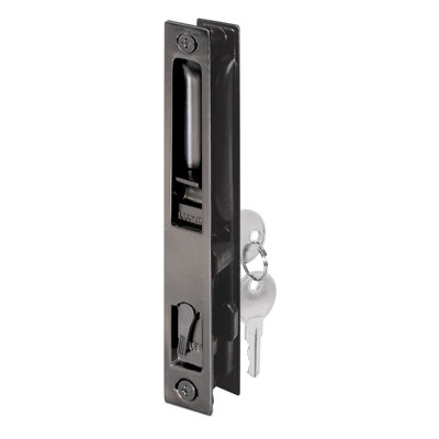 Prime-Line Diecast Keyed Patio Sliding Door Handle Set for 1 in. to 1-1/8 in. Thick Sliding Glass Doors, Black (Single Pack)