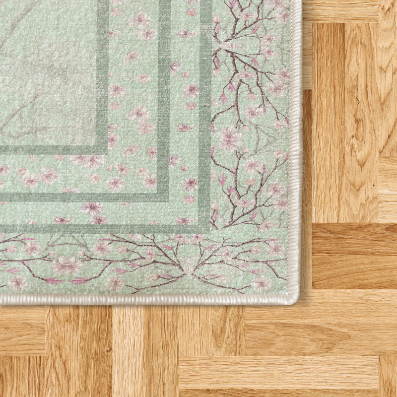 Jeison Apple Blossom High Density Long Fiber Poly Threads Decorative Area Rug Carpet, Rectangle 2'3" x 3'9"
