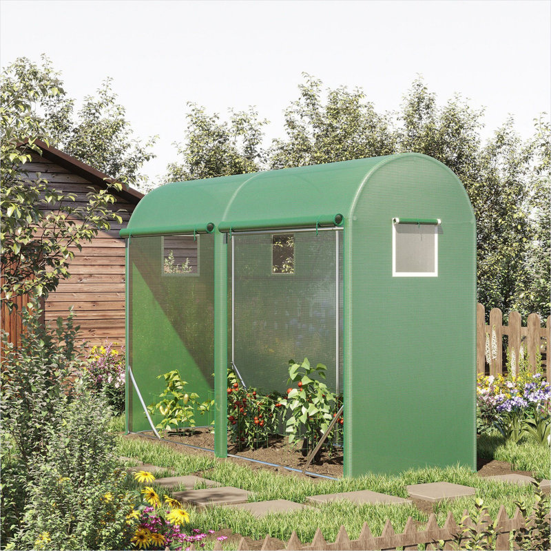 Serre verte avec design fonctionnel pour l'espace extérieur, 117,6 x 39,6 x 79,2 po, acier galvanisé
