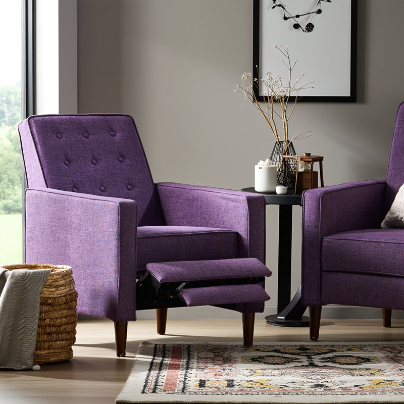 Fauteuil inclinable Aubrie, Tissu mauve