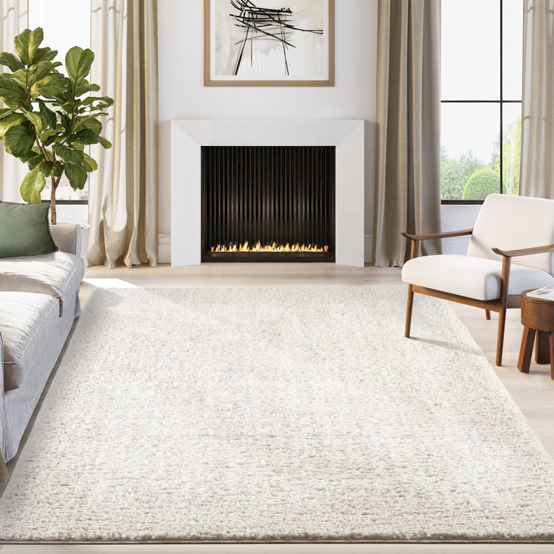 Tapis beige à poils longs Abani Rugs Lis110A Natasha, Rectangle 4pi x 6 pi