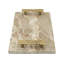 17.7x9.7x2" Marble Tray with Gold Handles