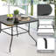 5-Piece Outdoor Dining Set, Textilene Stackable Chairs and Umbrella Hole