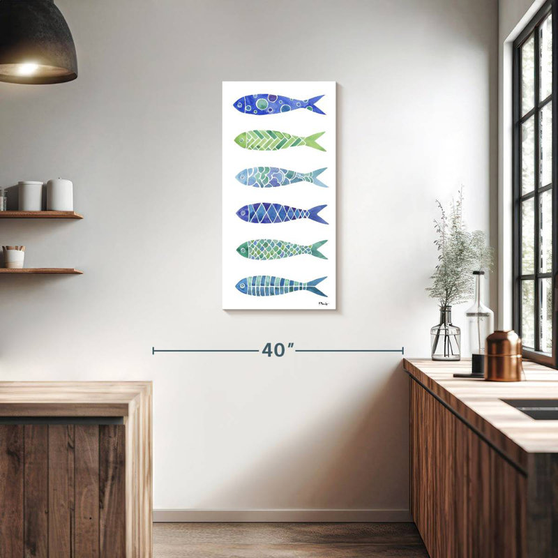 Lignée de poissons de la Baltique, H 36 po x l 18 po