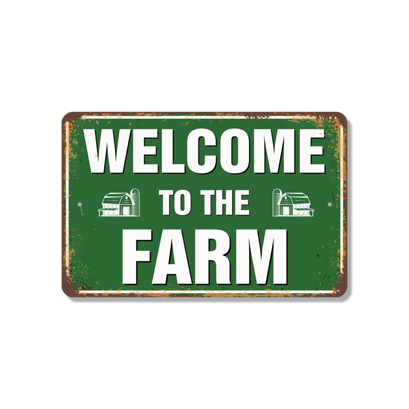 Enseigne en plastique 13 po x 20 po Welcome To The Farm Street