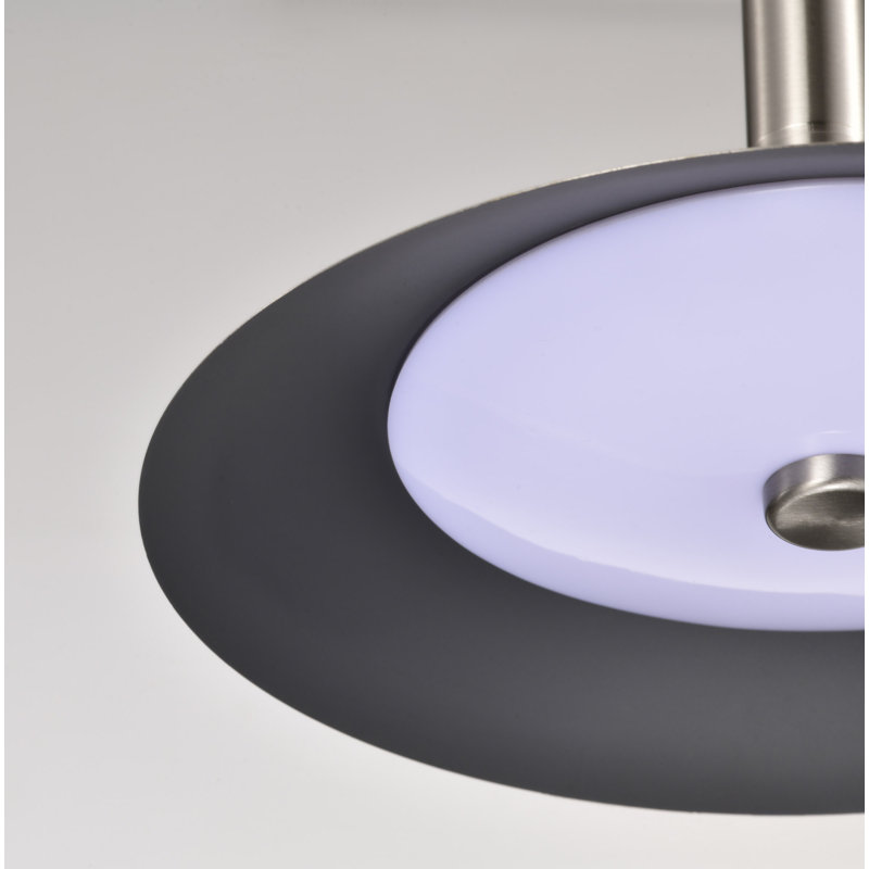 Vicente - Luminaire suspendu DEL - 3K / 4K / 5K CCT sélectionnable, H 151 po x l 9,88 po x P 9,88 po, Nickel brossé
