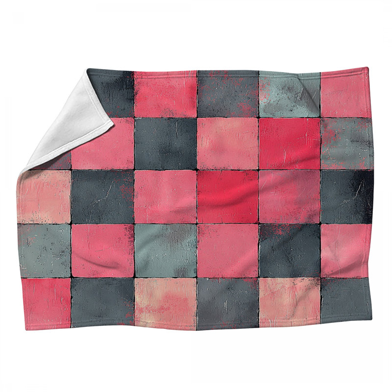 Jeté en damier polaire - Jeté à motif pour canapés ou lits, L 50 po x L 60 po