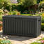 Boîte de rangement en résine résistante à l'eau 90 gallons, coffre de rangement en résine résistant aux intempéries, grande capacité verrouillable, banc de rangement extérieur polyvalent-128559571