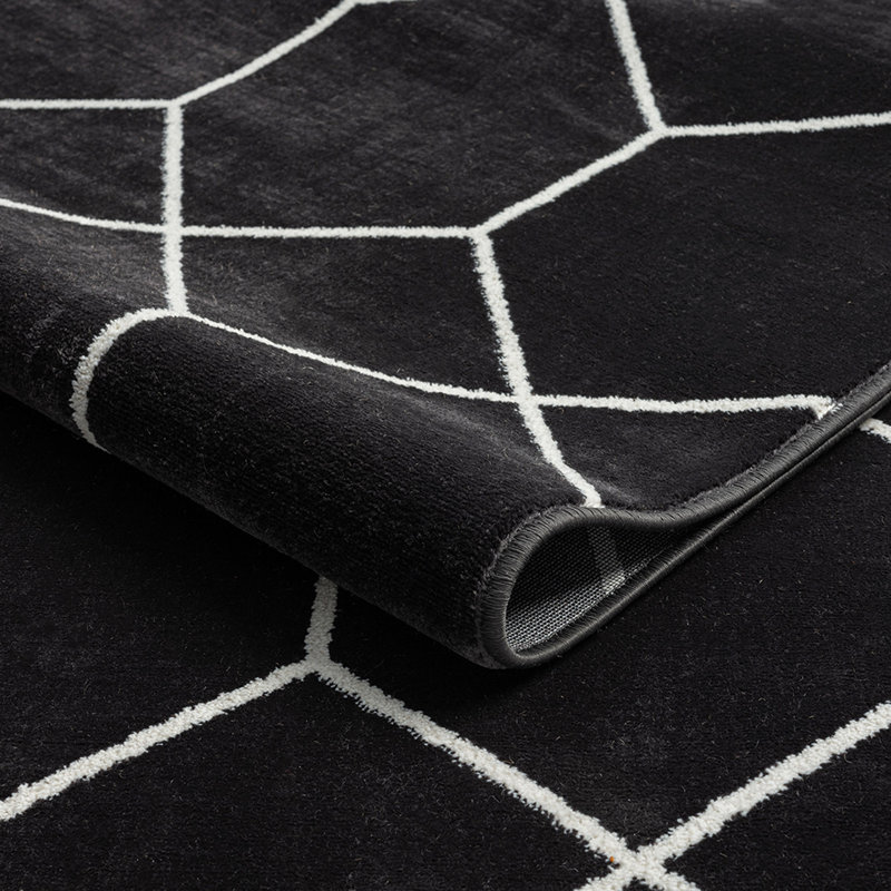 Tapis tissé à motif géométrique Trellis, Rectangle 8 pi x 10 pi